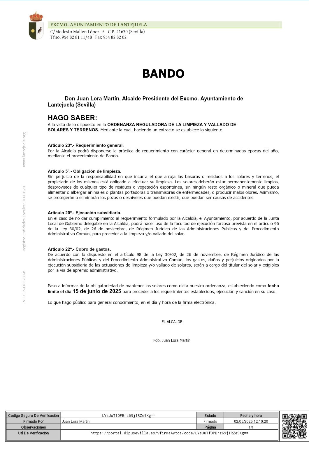 BANDO LIMPIEZA