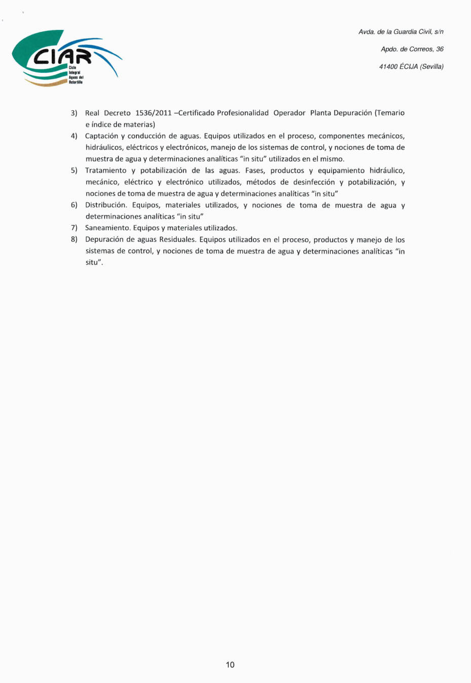 oferta de empleo CIAR-11